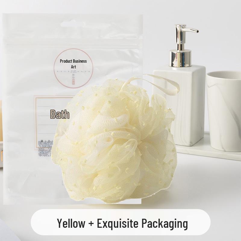 Xiaohongshu Super Soft Lace Bath Sponge - Large, Non-Shedding, Lathering Scrub Ball for Shower