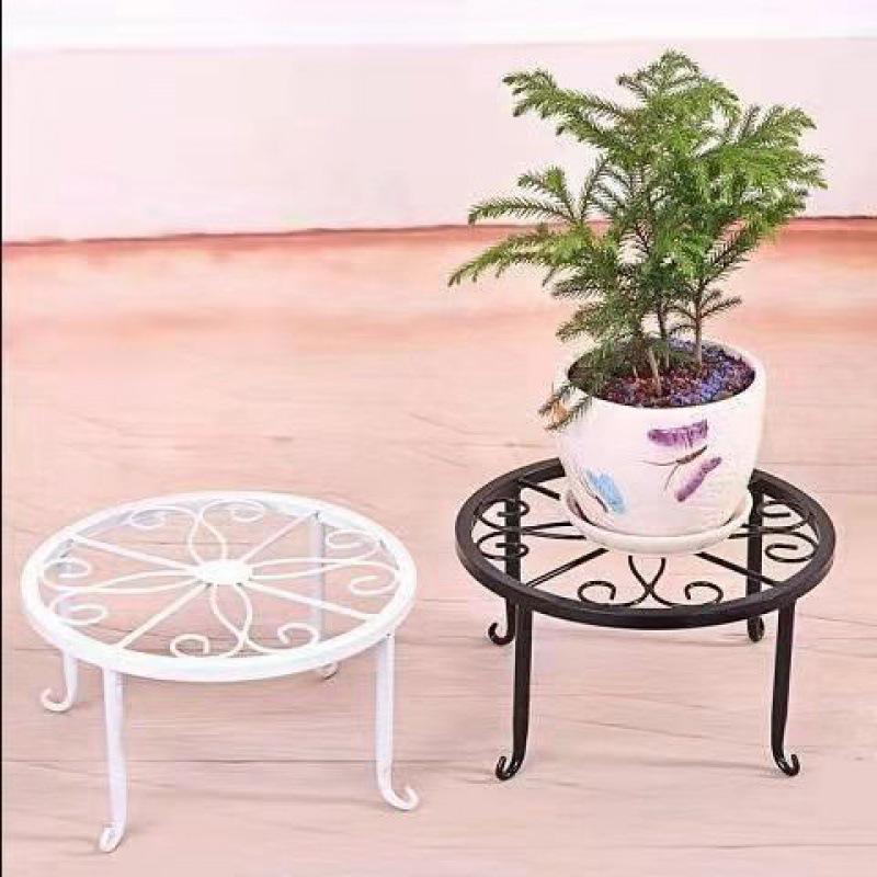 Indoor Iron Single Pot Bonsai Stand, European Style Flower Stool, Load-Bearing Up To 100 Catties for Balcony or Floor Display.