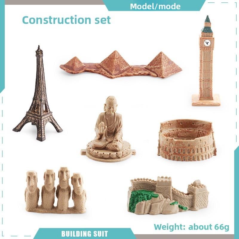 

Great Wall Eiffel Tower Building Model Set Pvc Construction Toys For Collectors StyleA