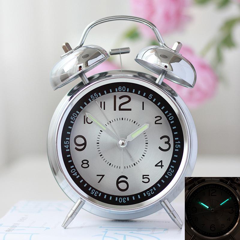 

Очень громкий металлический звон будильника, студенческий, детский, для пробуждения, спальня, прикроватная тумбочка, настольный механический будильник, европейский будильник
