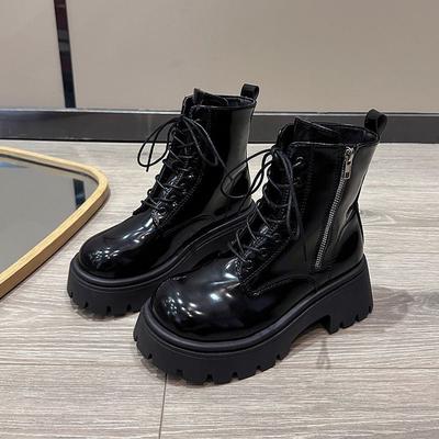 Taglia grande autunno e inverno nuovo versione coreana plateau tubo corto stivali Martin donna celebrità di internet moda stivali in pelle casual fondo muffin