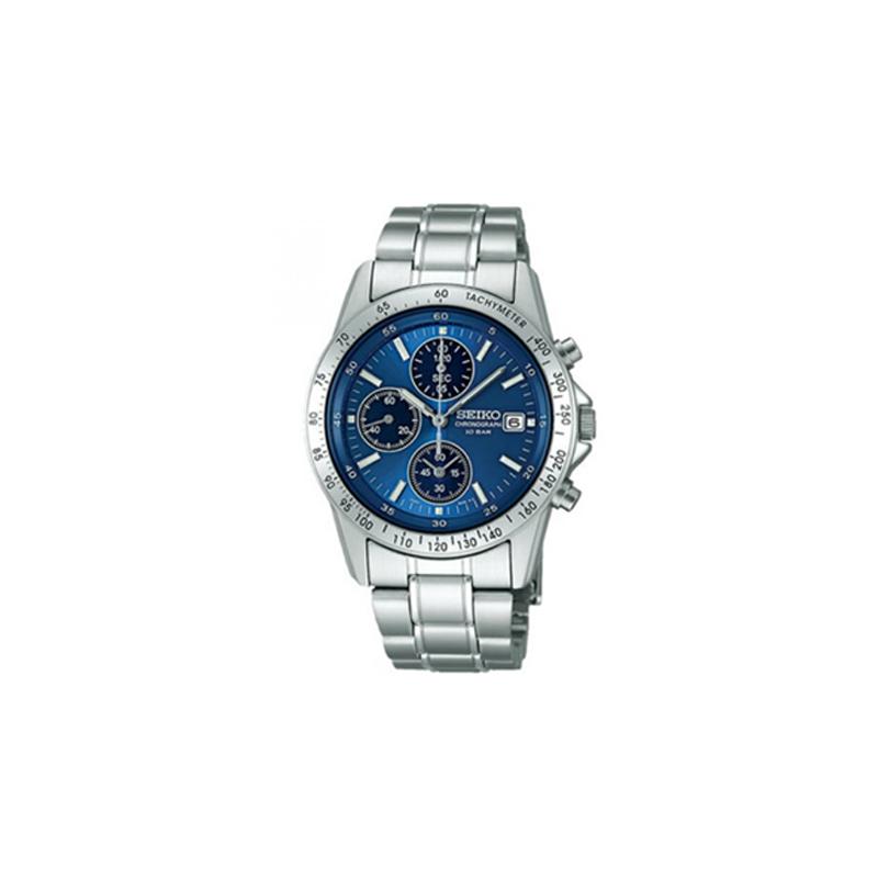 

SEIKO 100 meters waterproof fashion Quartz Steel Strap men s watch blue dial SBTQ071