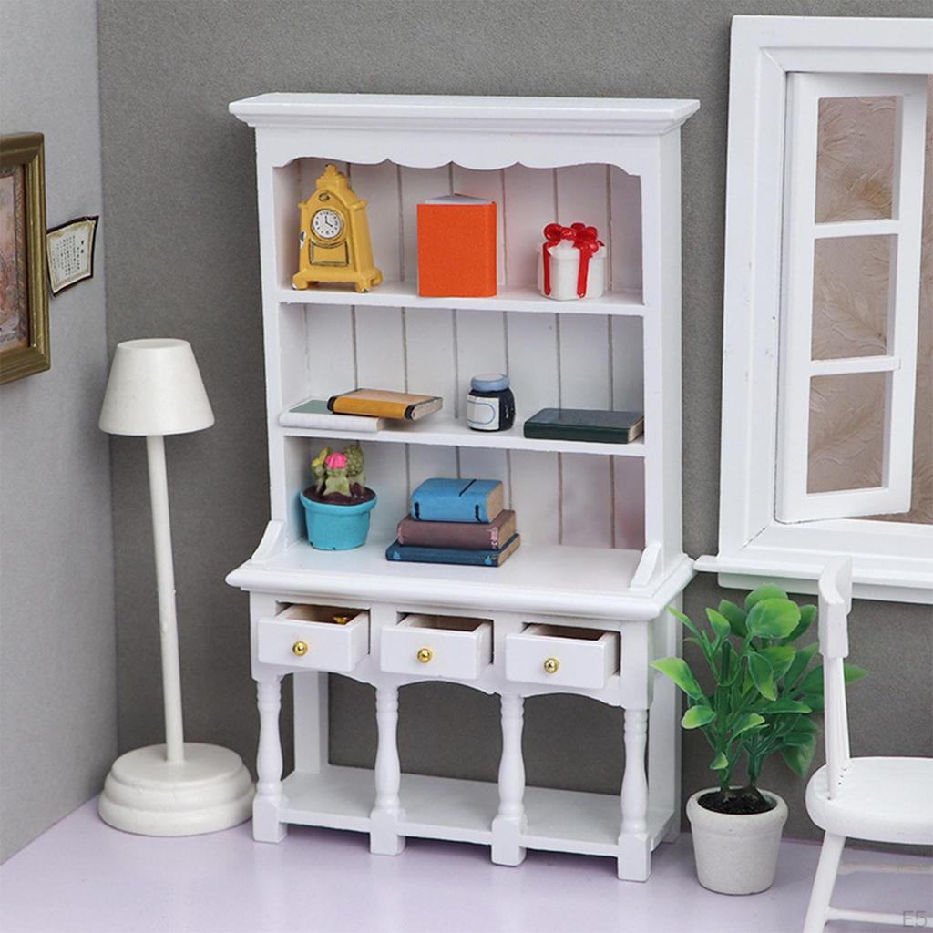 1:12 1/12 Miniature Cupboard Bookcase Dollhouse Furniture Adults Playset