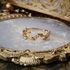 18K Gold Plated Zirconia Leaf Ring, Vintage Curved Twig Leaf Branch Stacking Matching Ring Gifts for Women Teen Girls US6-10