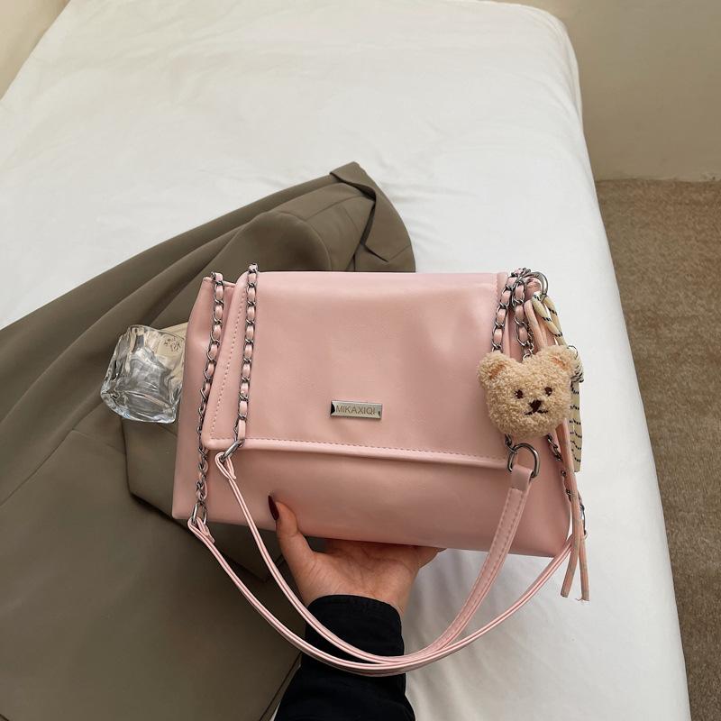 

Вместительная сумка-тоут для поездок на работу, женская новая универсальная сумка-мессенджер на цепочке, повседневная наплечная сумка-подмышка Without pendant розовый