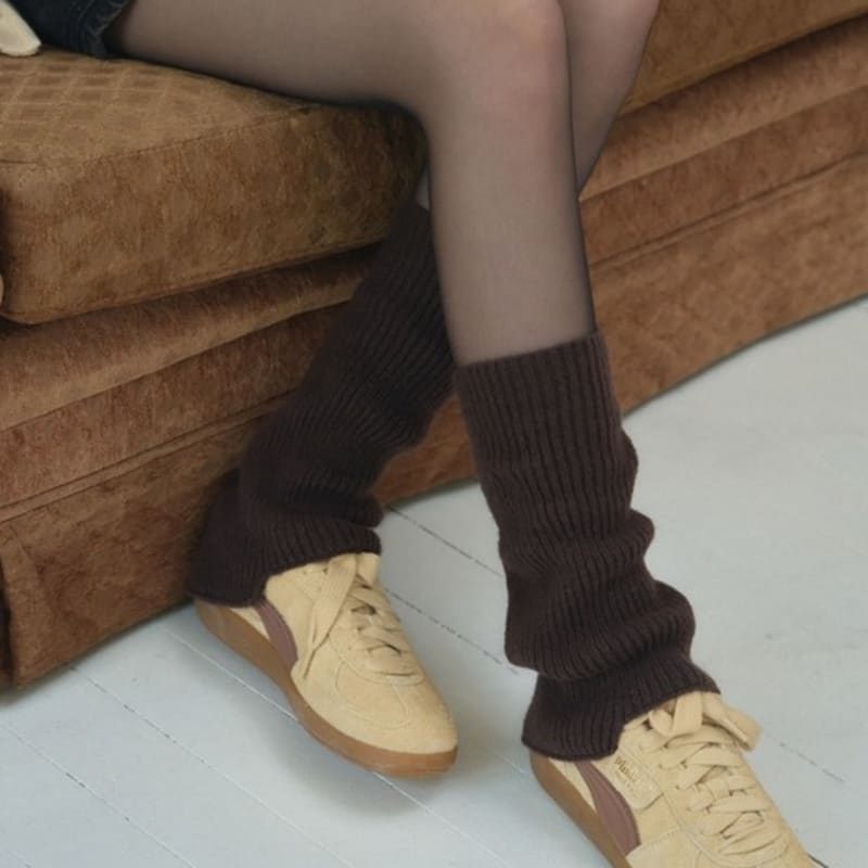 Leathery Soft Ribbed Leg Warmers [3COLOR]