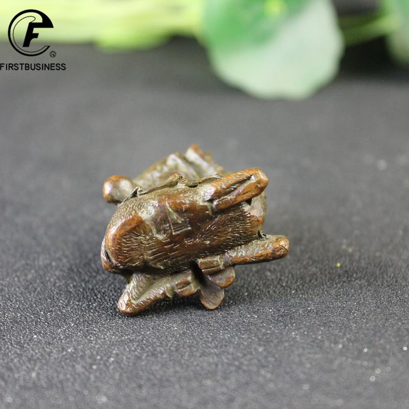 Antique Copper Arhat Sitting On A Deer Small Statue Desk Ornaments Retro Buddha Figurines Lucky Feng Shui Home Decor Accessories