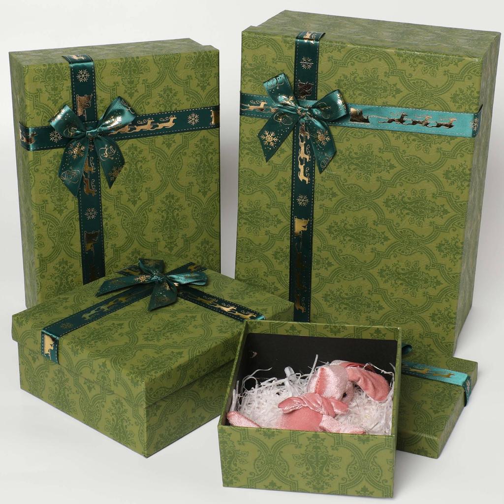 Large Red Gift Box with Ribbon Bow - Christmas or Birthday Scarf Box