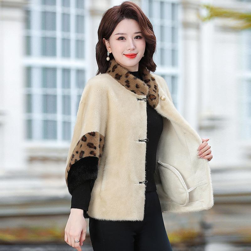 

Мамина куртка из искусственного меха норки Короткая куртка из золотого меха норки Осень и зима Новая меховая куртка с интегрированным мехом для среднего и пожилого возраста XL