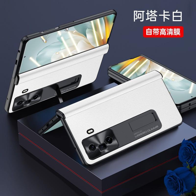 Premium Genuine Leather Flip Case Honor Magic Vs3 With Built-in Kickstand Magnetic Full Protection Screen Protector