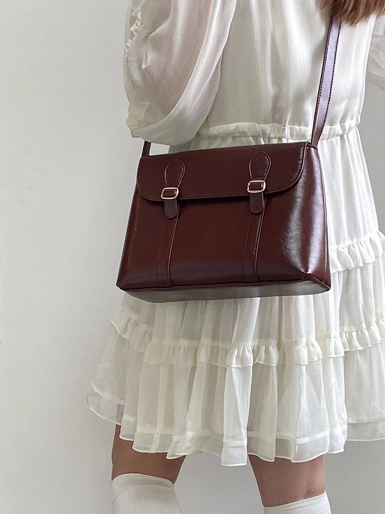 Vintage Women's Shoulder Bag Large Capacity Ladies Tote Purse Handbags Pu Leather Female Messenger Bags College Girls Book Bag