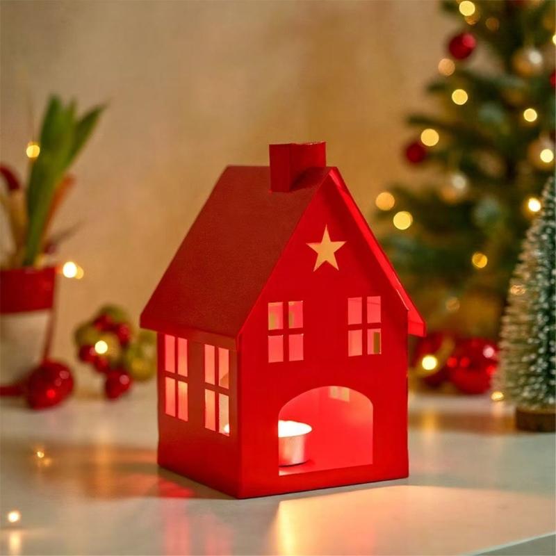 Hollow Mini House Tealight Candle Holders,Decorative Candle Holders for Table Centerpieces Christmas Home Decorations