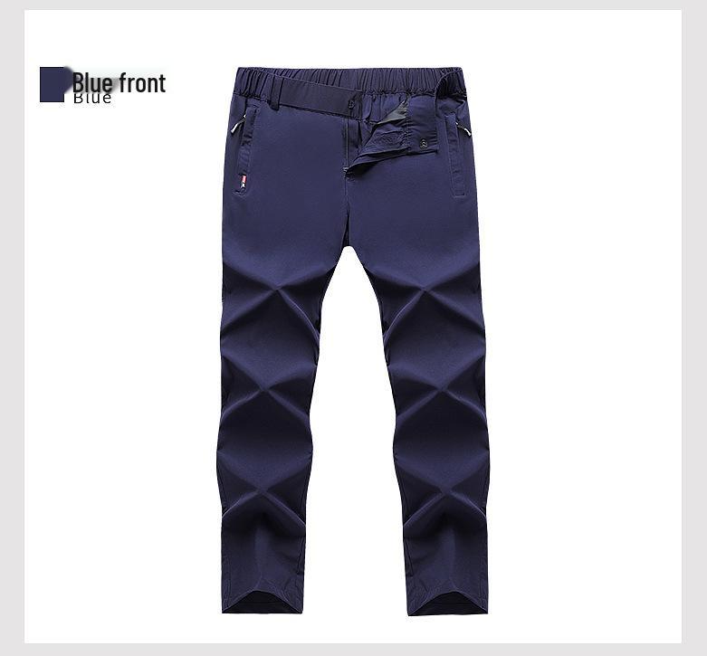 Men's Breathable Elastic Quick-Dry Ice Silk Pants - Loose Fit, Plus Size, Summer Fashion Casual Long Pants