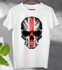 British Flag Skull 100% Cotton T-shirt Mens Tees Top Union Jack England Tee Unisex Men's, Ladies Top