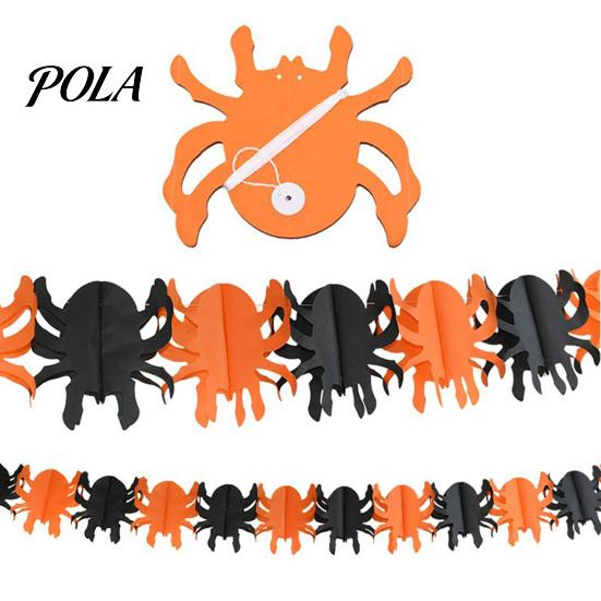 Decorative Holiday Cloth 5 Pcs 10FT Halloween Banner, Spooky Spider Bat Skull Ghost Themed Party Decorations Pumpkin Hanging Bunting Garland
