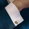 Personalisierte Dollarzeichen-Muster Manschettenknöpfe Schmuckstück Edelstahl Schmuck Goldfarbe Manschettenknöpfe Weihnachtsgeschenke für Männer