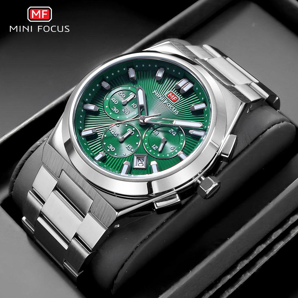 Fashion Business Quartz Watch for Men Multifunctional Sub-Dials Stainless Steel Strap Luxury Mens Watches
