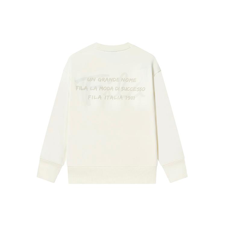 

New FILA Sweatshirts Unisex Milk Salt White F11U248201F-IV XL