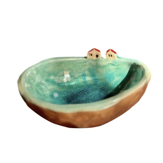 

Outdoor Bird Bath Resin Birdbath Bowl with Bird Ornament Outside Garden Yard Patio Bird Watering Feeding Bowl H