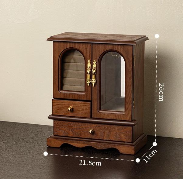

Retro Exquisite Jewelry Box,luxurious High-end Solid Wood Storage Box,jewelry Display Cabinet,desktop Organizer Birthday Gifts