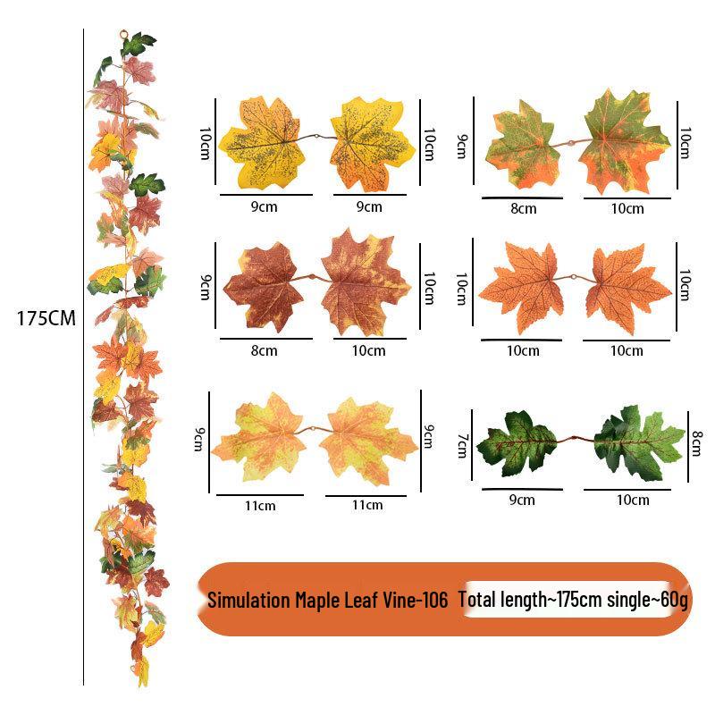 Autumn Maple Leaf Vine for Thanksgiving, Halloween & Christmas Decor
