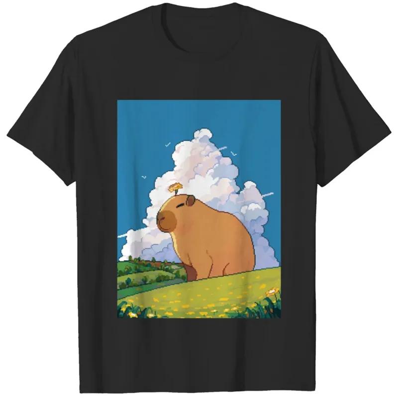 D Funny Animal Capybara Printing T Shirt for Men Kid Fashion Streetwear Capybara Lovers Short Sleeves Kawaii Cotton Tees Tops