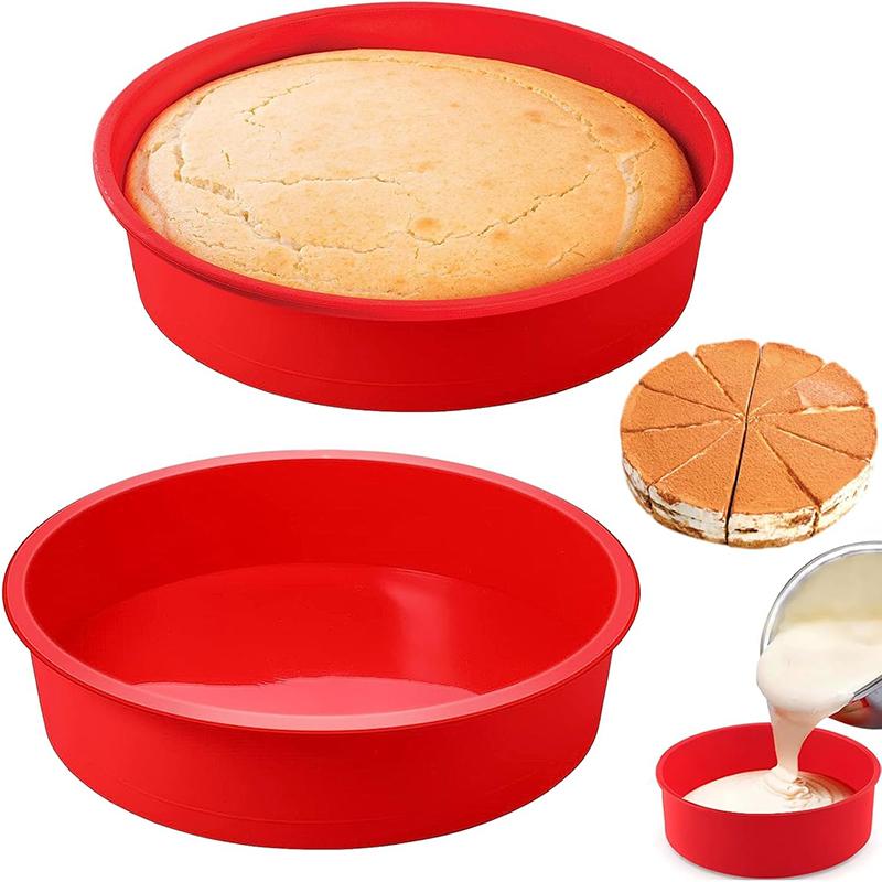 2Pcs Silicone Cake Mold 6/8Inch Cake Tins Nonstick Cake Pastry Mousse Bread Baking Mold Cake Pans Baking Tray Baking Accessories