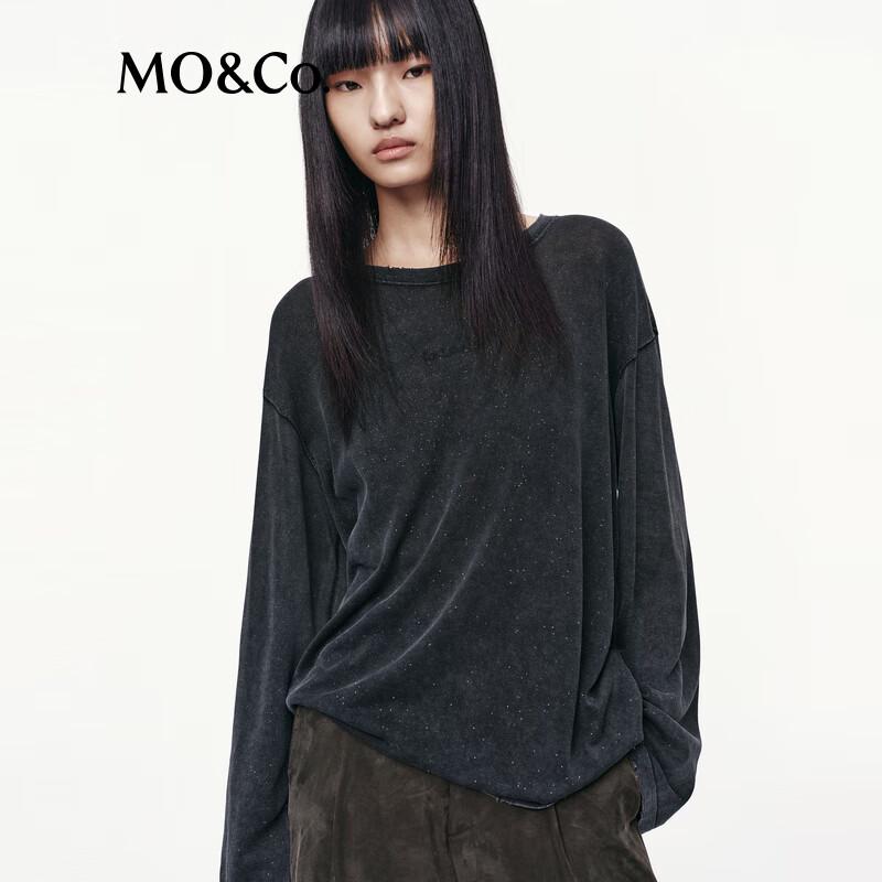 MO&Co. Lightweight Distressed Knit Sweater