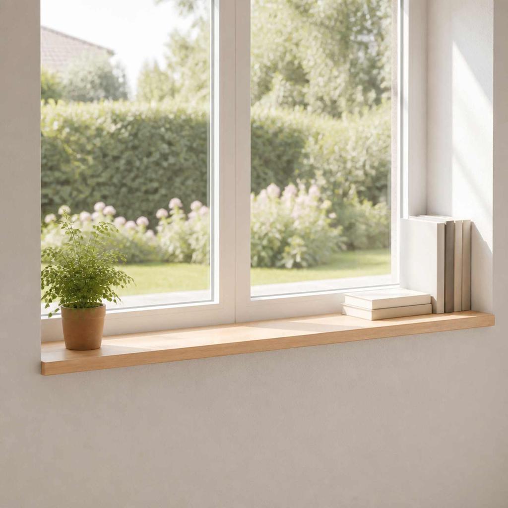 Window Sills 2 pcs Natural 140 x 20 x 2 cm Solid Wood Beech