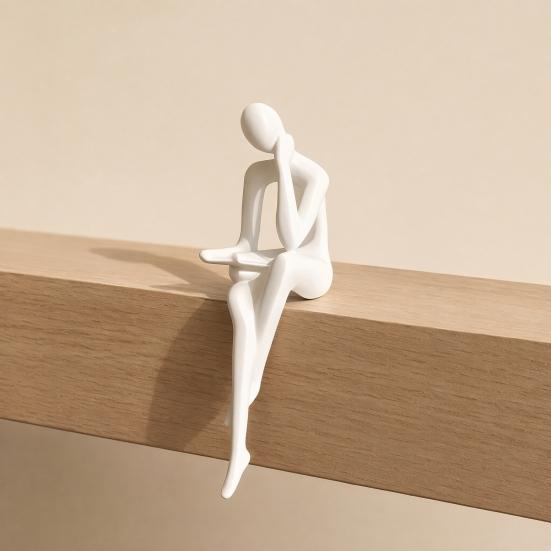 3D Printed Thinker Figurines Ornaments Minimalist Abstract Art Sculptures for Home Office Bookcase