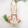 Handwoven Straw Bunny on Swing Easter Spring Home Decor Christmas Ornament Unique Gift Nursery Shelf Decor Farmhouse Crafts