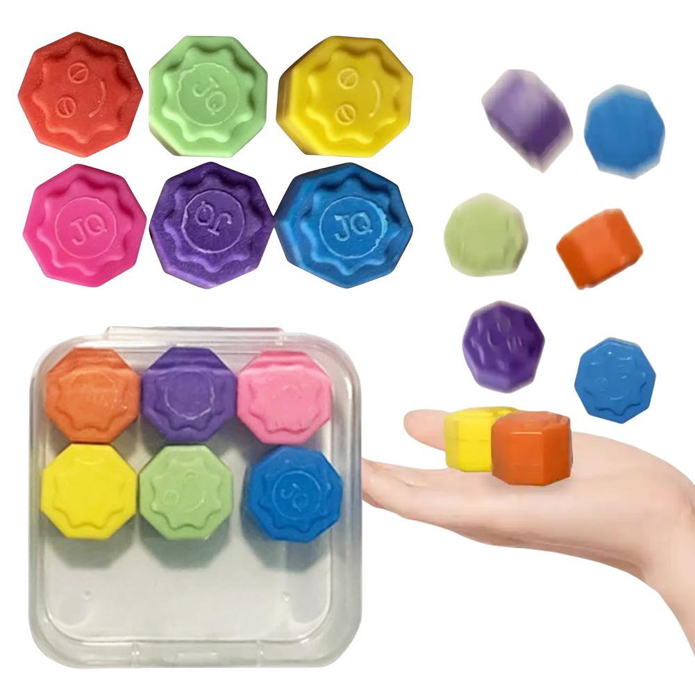 6Pcs Set Korean Jack Game Portable Pebbles Play Game with Storage Box Stone Tossing Game for Hand-eye Coordination