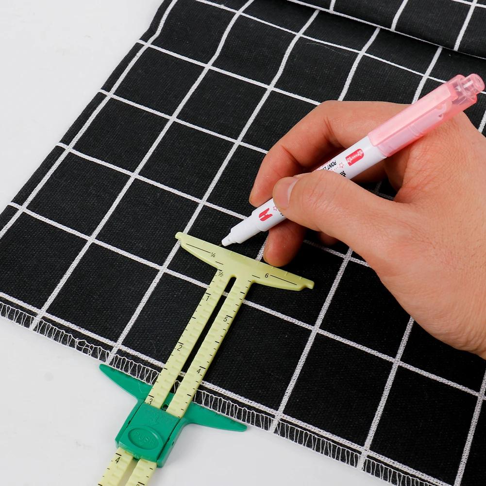 5-IN-1-Nähnahtlineal, Messlehre, Patchwork-Quilt-Schneiderlineal, Größenmesser, Helfer, Aluminium-Kunststoff-Schiebelehre