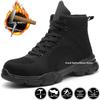 Safety Boots Men Winter Warm Plush Work Footwear Male Anti-Smash Lightweight Work Boots Men Women Safety Footwear High Top Steel Toe