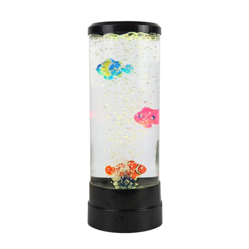 Color-Changing LED Night Light: Bubble Cylinder Fish Tank for Home Decor