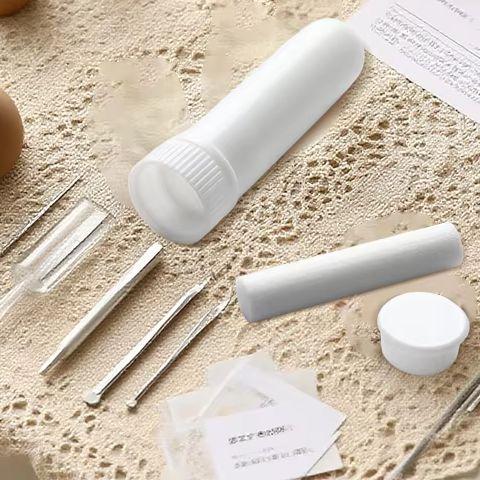 10Pcs White Empty Nasal Inhaler Tubes Portable Blank Nasal Inhaler Containers With Wicks For Perfume Essential Oils Aromatherapy