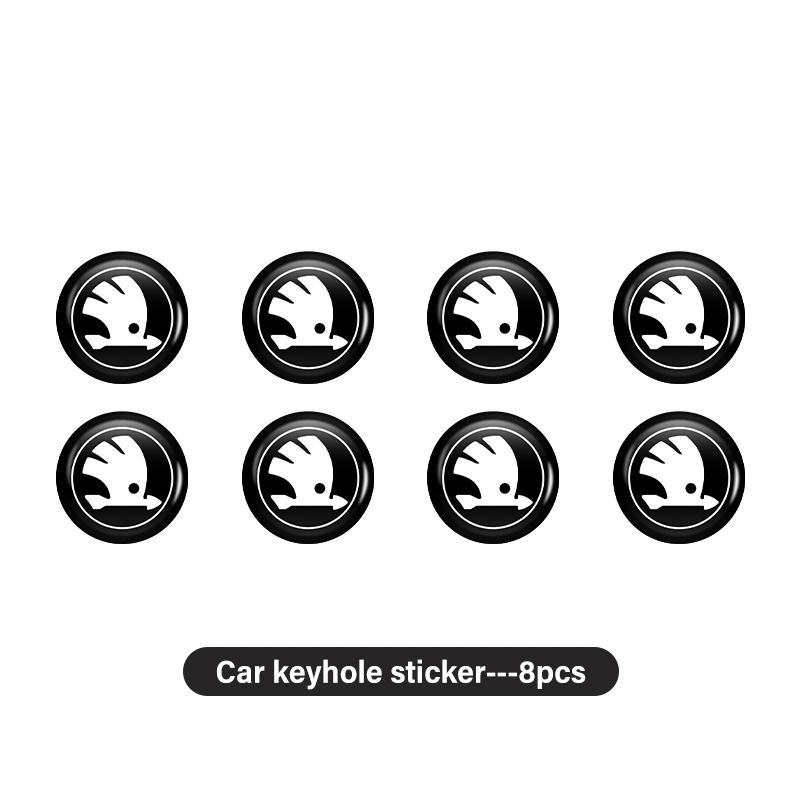 VAN4 For Skoda Car Door Keyhole Sticker Lock Protector Lock Core Decal Accessories octavia a5 a4 mk1 2 fabia superb rapid mk3 yeti