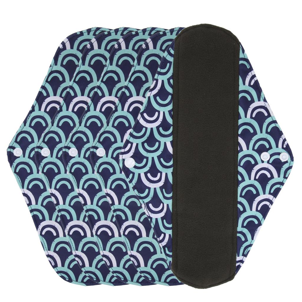 5pcs Washable Reusable Sanitary Pad Women Travel Portable Soft Brthable Printed Elegant Menstrual Pad