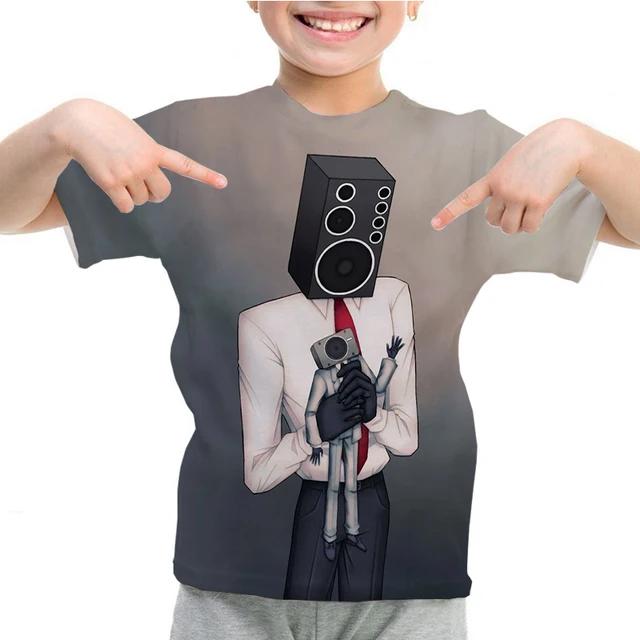 

Забавная футболка Skibidi Toilet, повседневная детская футболка с коротким рукавом для мальчика, топы с 3D-принтом, короткие рукава 170