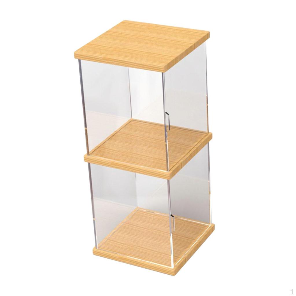 Acrylic Display Case Clear Box, Countertop Cube for Collectibles, Action Figures, Miniature
