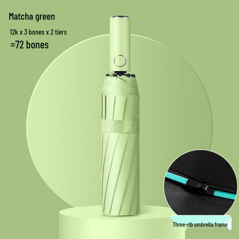 72-Rib Automatic Folding Umbrella for All Weather - Sunshade and Sunscreen for Men, Women, and Students