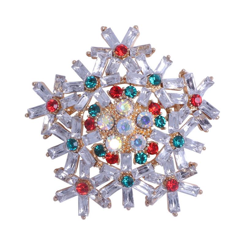 Corsage Flocon de Neige Strass Tendance Broches Pierres Précieuses Style Créatif Minimaliste Simple et Broche Polyvalente Bijoux de Mode