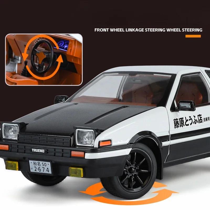 Simulation Initial D 1/18 Toyota AE86 TRUENO Alloy Car Model Diecast Miniature Voiture Gift Boyfriend Boy Birthday Gift