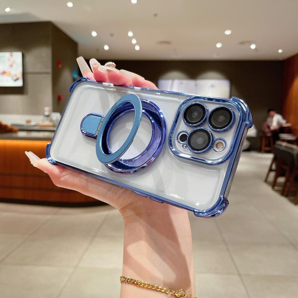Anwendbar auf transparente magnetische Halterung iPhone17 Handyhülle mit Objektivfolie 15 Apple 16promax Sturzsicher Neues Modell