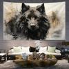 Wolf Pattern Wall Tapestry Home Decor Wall Hanging For Living Room Bedroom Study Room Decoration