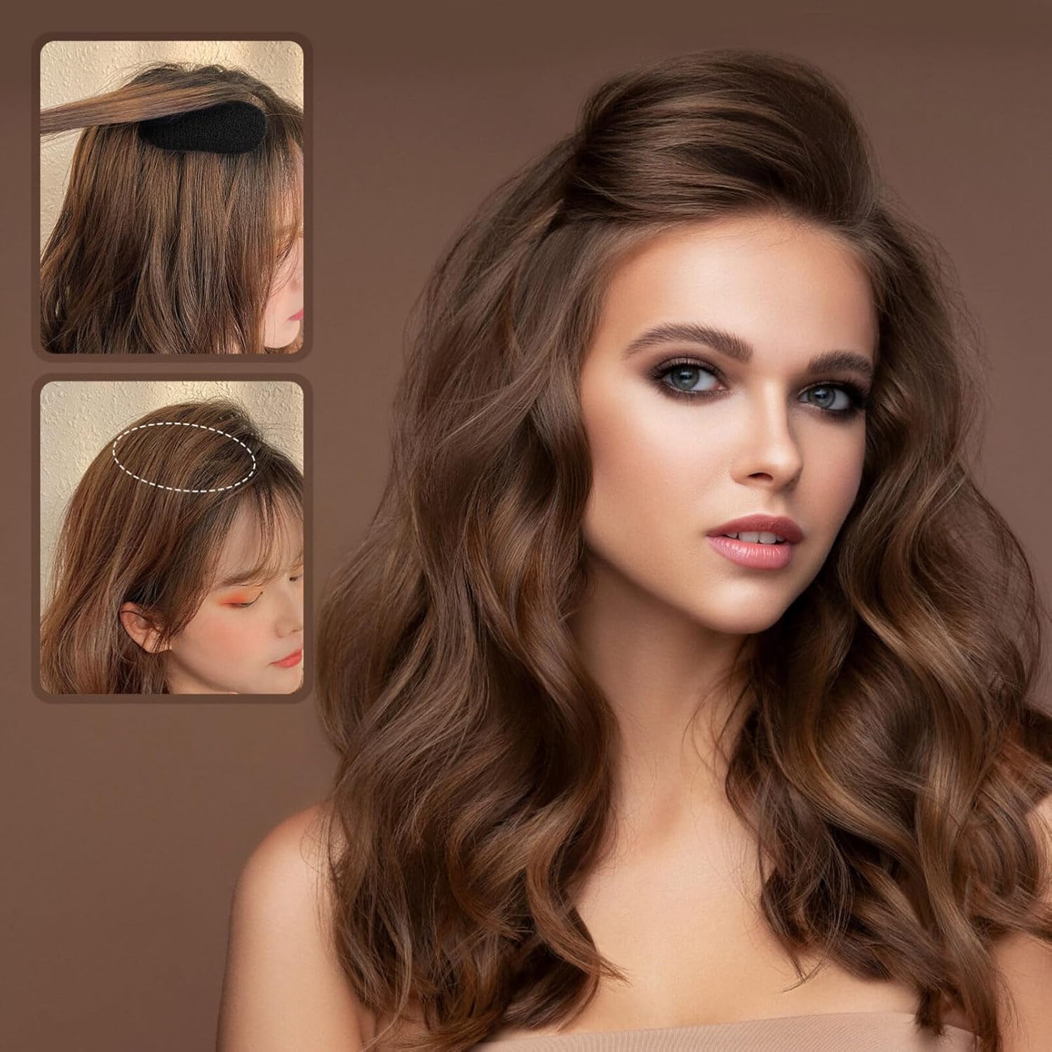 

5 шт. Набор основ для объема волос Bump It Up Губка для объема Валик для волос Заколка для волос Основы-вставки для волос Накладки для волос Зажим для укладки волос Аксессуары для волос для женщин