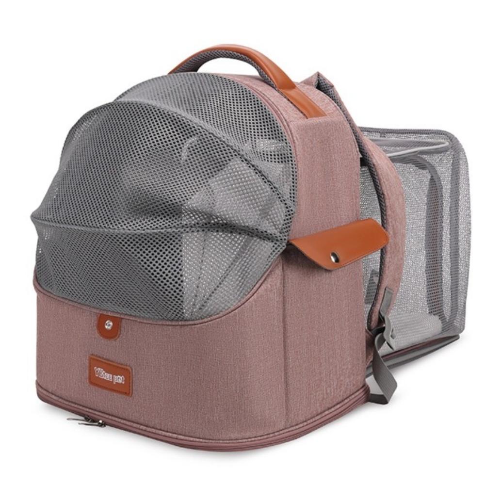 

Breathable Cat Carrier Bag Expandable Travel Transport Bag Pet Cat Backpack for Outdoor розовый