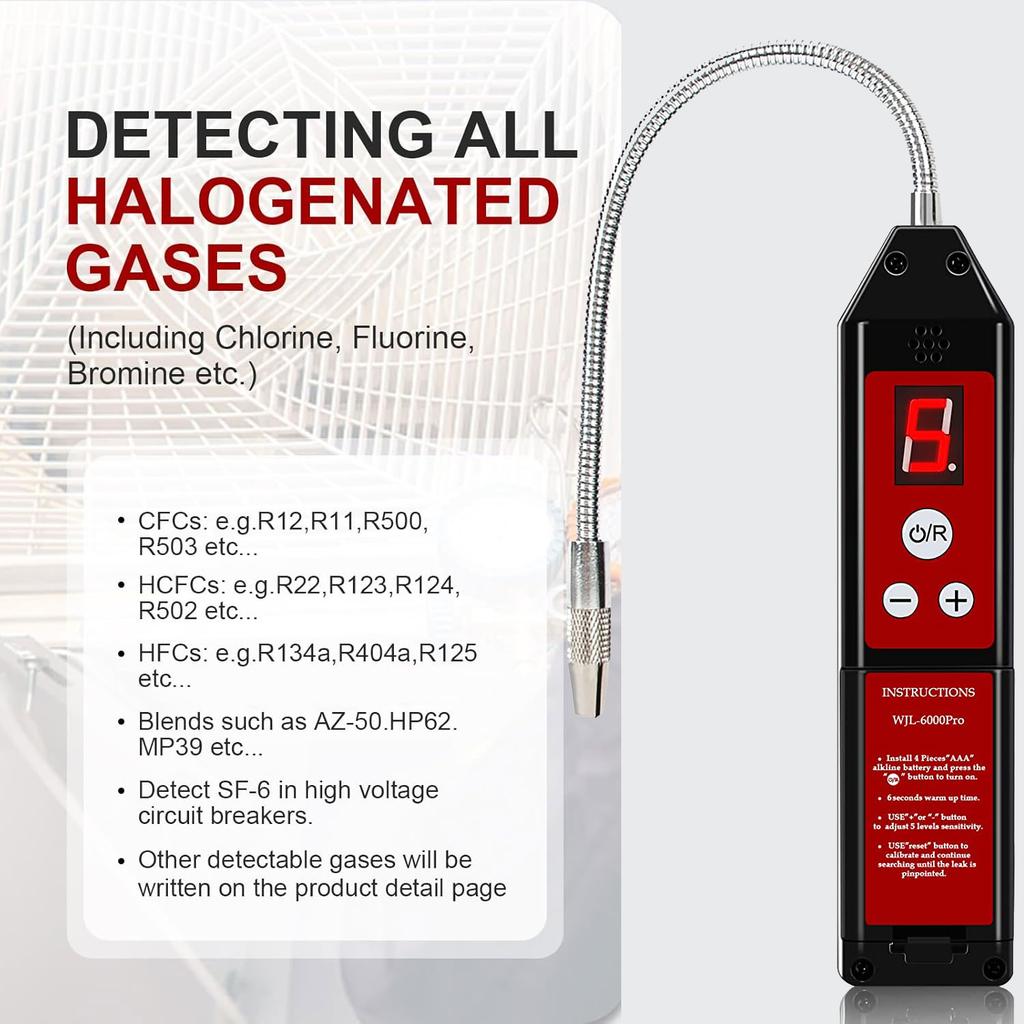 Leak Detector Freon CFC HFC Halogen Gas Refrigerant Air Monitor Conditioning R22a R134a Gas Meter Automatic Refrigeration