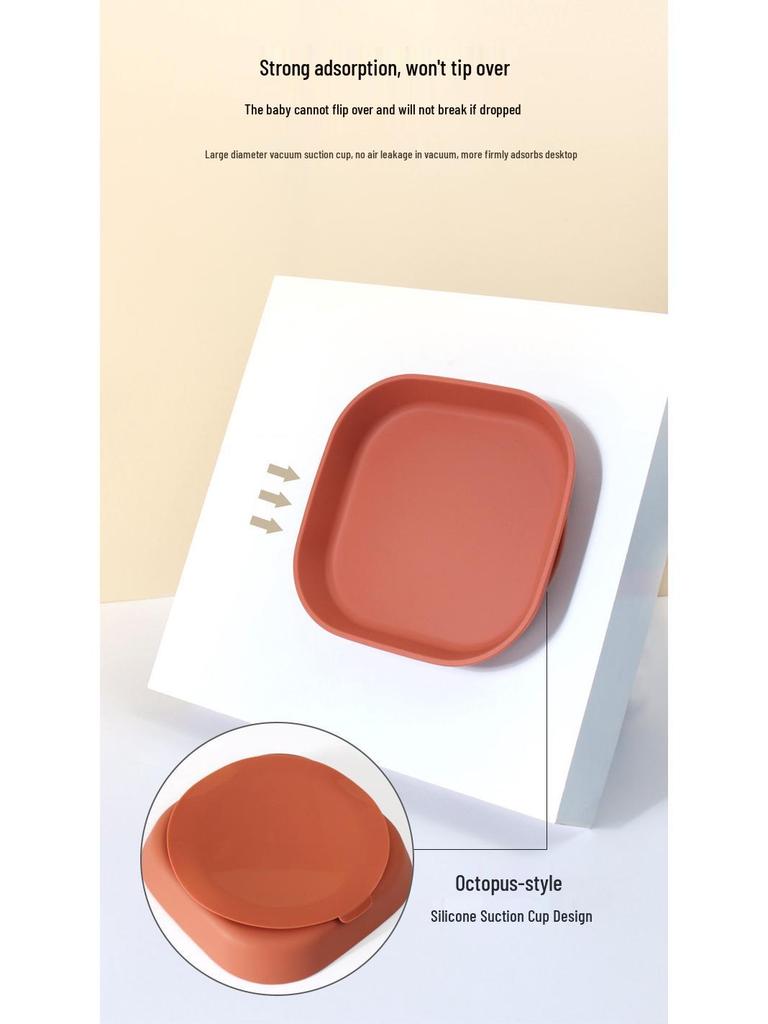 Ensemble de vaisselle pour bébé: Assiette Compartimentée en Silicone, Bavoir, Cuillère, Fourchette, Bol et Ventouse