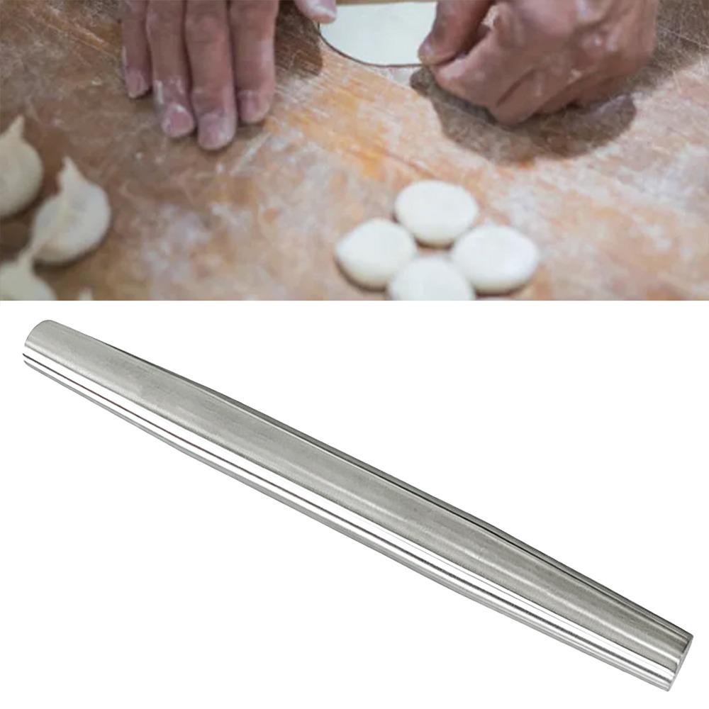 2 Pcs Matte Finish Dough Baker Roller 304 Stainless Steel Large Dough Roller Pin Pie Pastry
